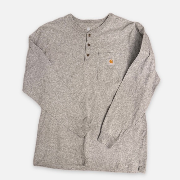 Carhartt Other - Carhartt Mens K128 HGY Long Sleeve Henley Pocket T-Shirt Gray Large Original Fit